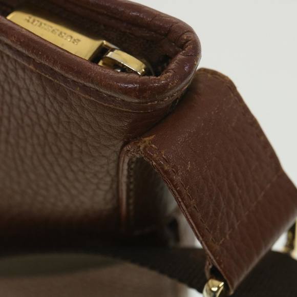 BURBERRY Nova Check Shoulder Bag Leather Beige Auth hk627 - Picture 10 of 16